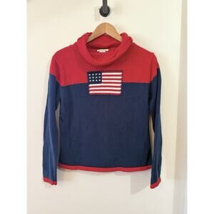 KB Collections Ladies Large Sweater with American Flag on front NWOT